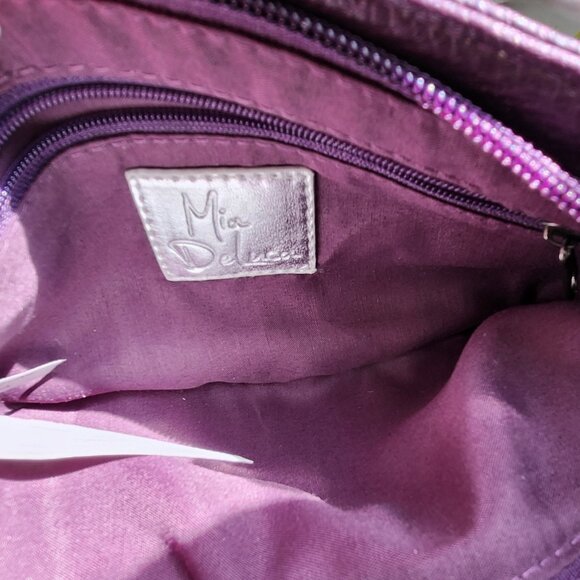 Tie Front Wristlet Clutch Purse in Dark Purple - Picture 5 of 7